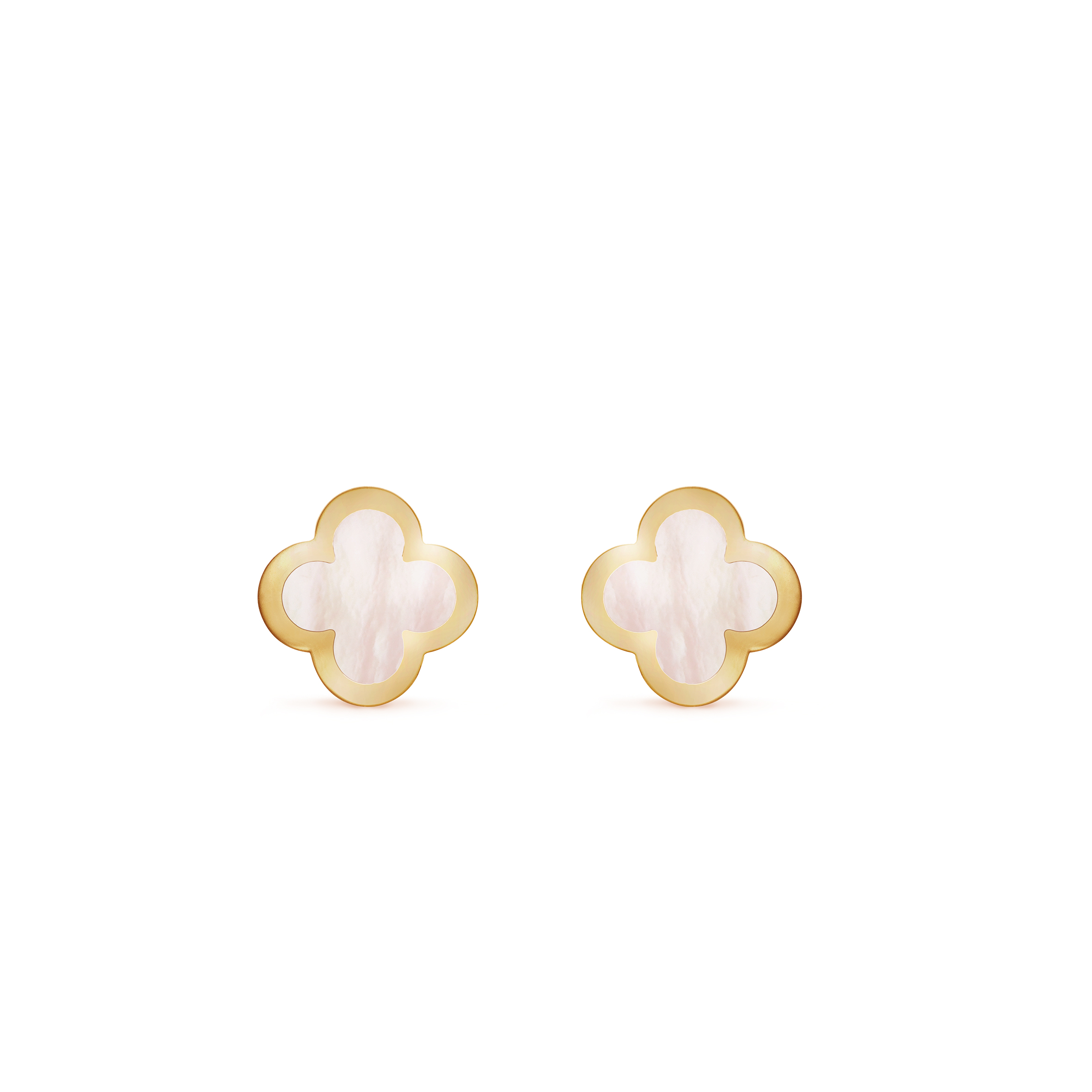 VAN CLEEF ARPELS PURE ALHAMBRA EARSTUDS - YELLOW GOLD, MOTHER-OF-PEARL  VCARA38800